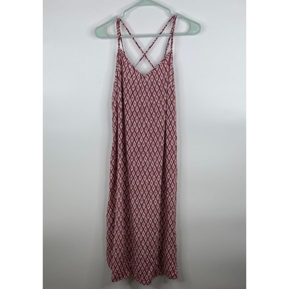 GAP Dresses & Skirts - Gap Womens Midi Dress Size L Geometric Pattern Boho Tribal Cross Back Vacation